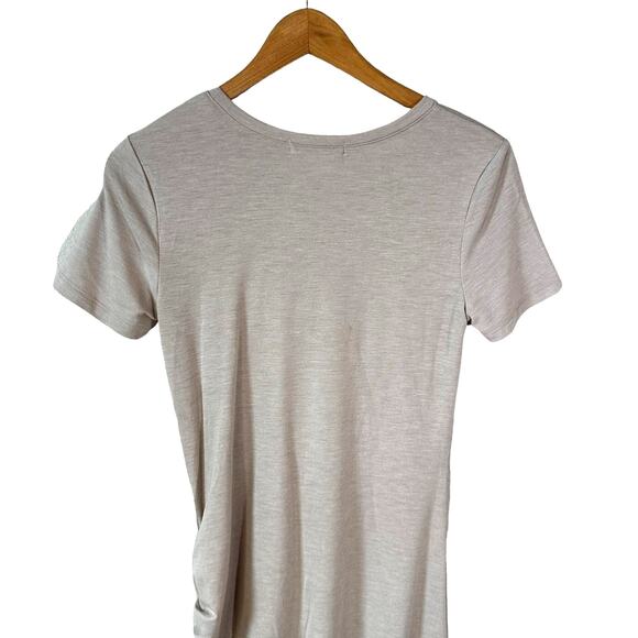 Treasure & Bond New Womens Short Sleeve Side Ruched T-Shirt Dress Taupe XXS - Picture 6 of 10